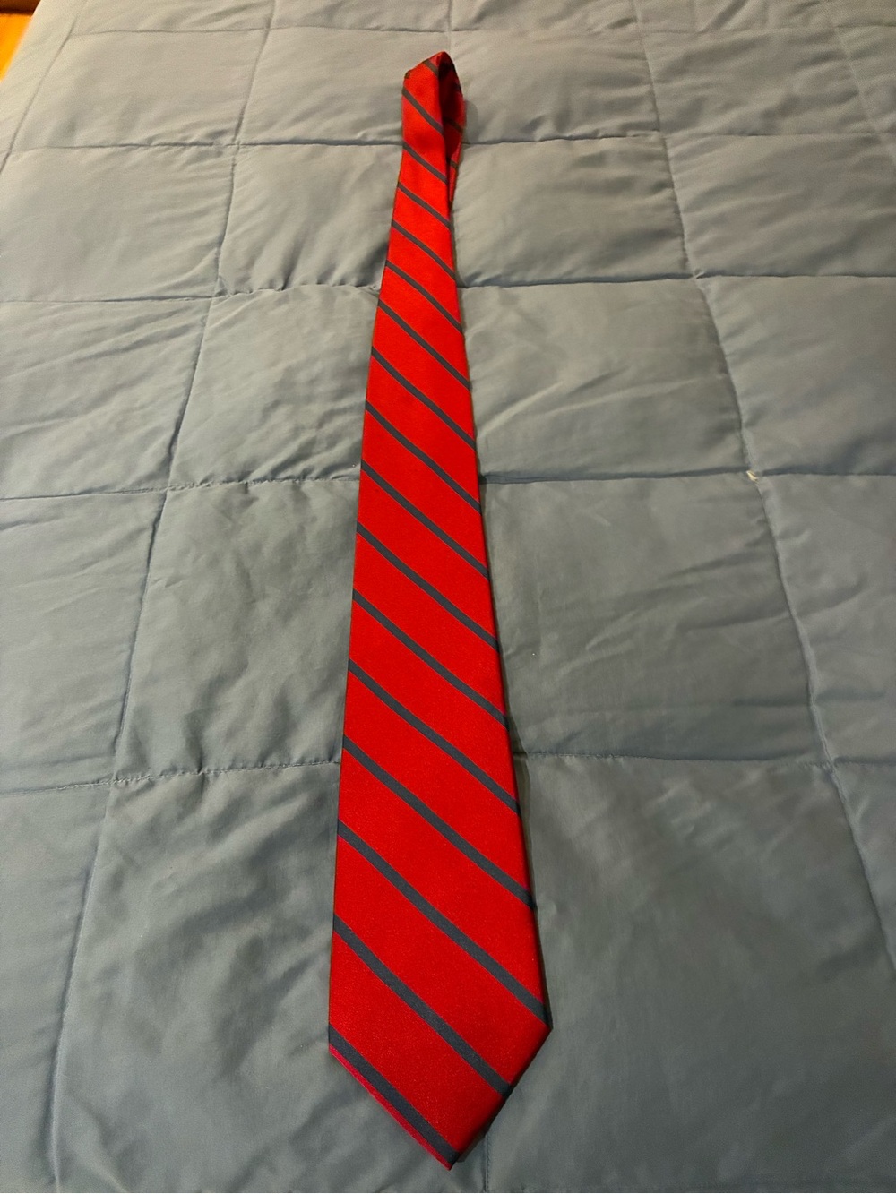 Pierre Cardin Red Tie with Navy Diagonal Stripes